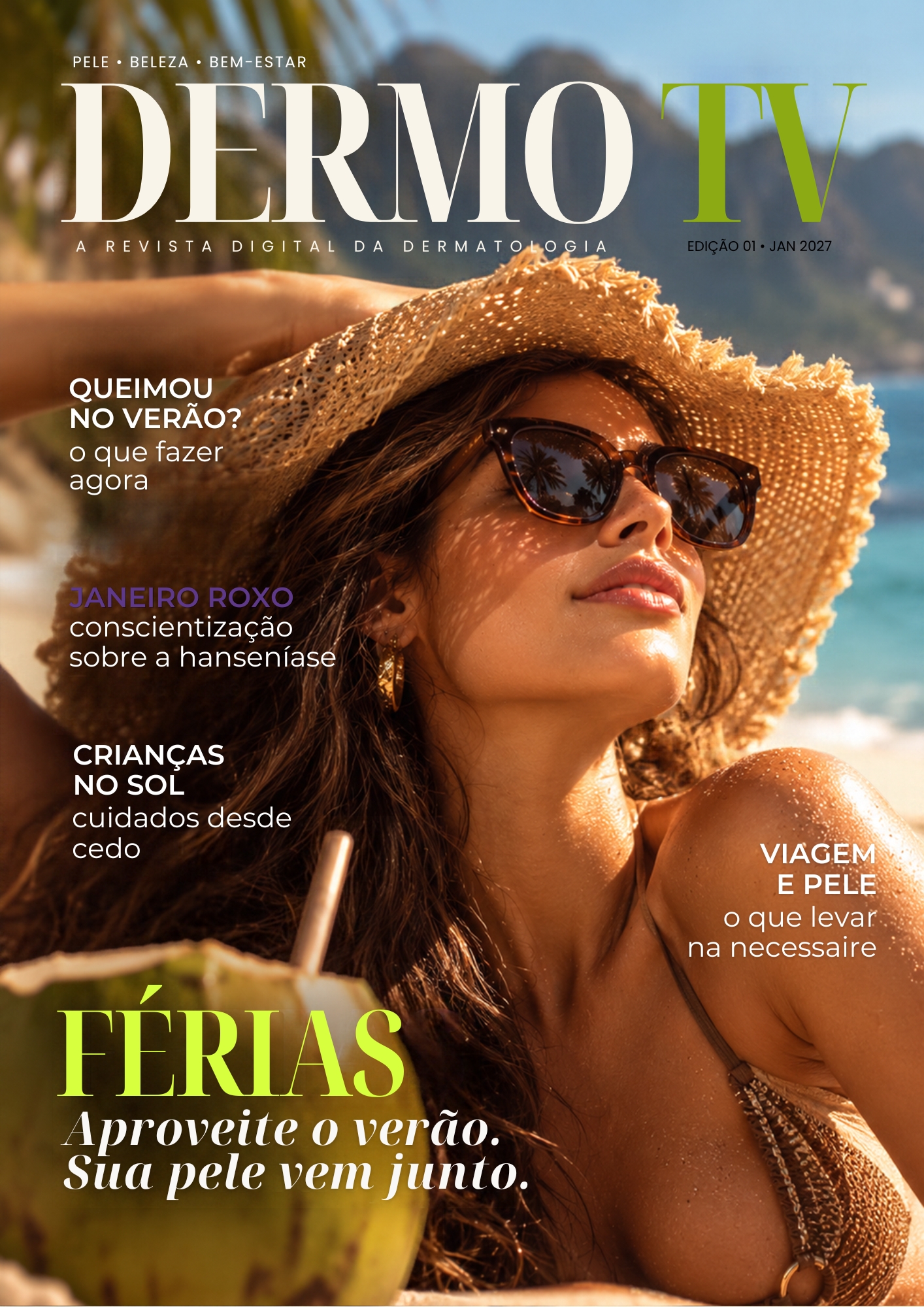 Capa DermoTV Janeiro 2027 — Férias